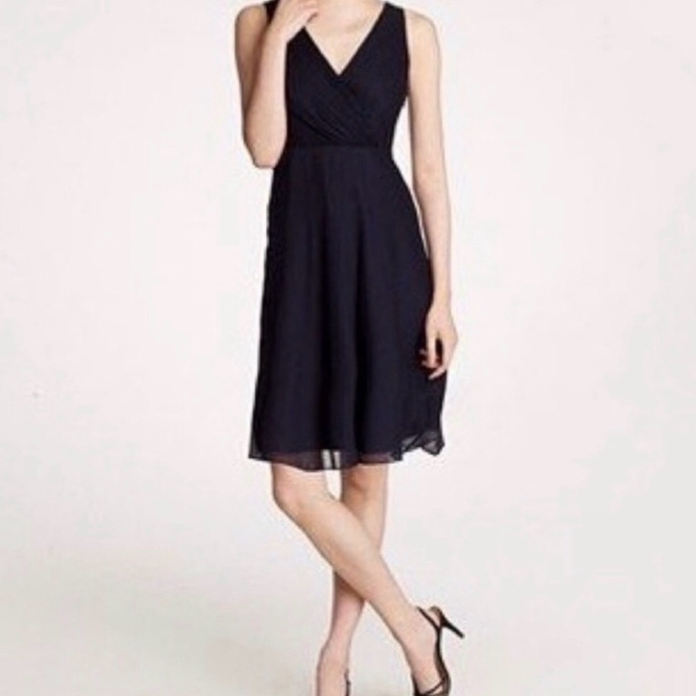 J Crew Navy Blue Silk Dress